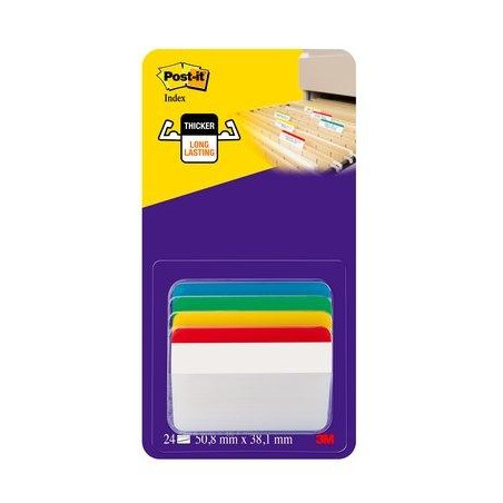 (7100240788) POST-IT INDEX RIGIDO 51X38MM ROJO AZUL  VERDE AMARILLO - 4 SIN DISPENSADOR STD 4X6