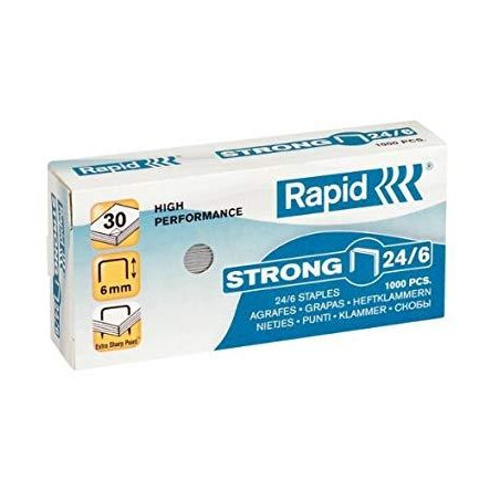 (24855800) RAPID GRAPAS STRONG 24/6 GALVANIZADAS -CAJA DE 1000-