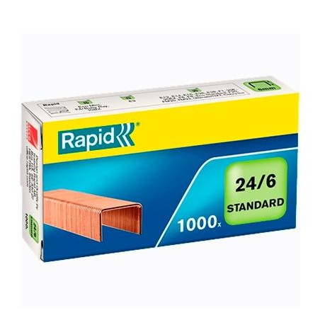 (24855700) RAPID GRAPAS ESTÁNDAR 24/6 COBREADAS -CAJA DE 1000-