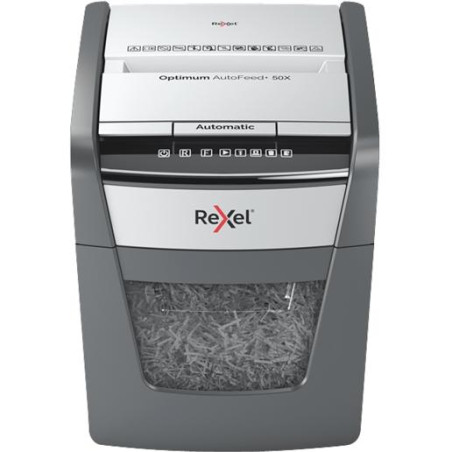 (2020050XEU) REXEL DESTRUCTORA AUTOMÁTICA OPTIMUN AUTOFEED + 50X 20L CORTE PARTÍCULAS NEGRO
