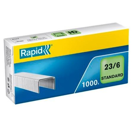 (24869100) RAPID GRAPAS ESTÁNDAR 23/6 GALVANIZADAS -CAJA DE 1000-