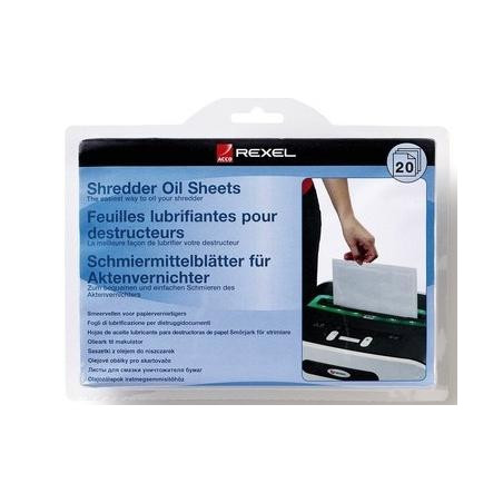 (2101948) REXEL HOJAS LUBRICANTES PARA DESTRUCTORA PACK DE 12
