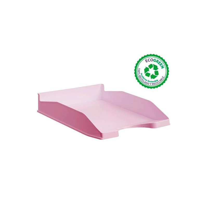 (742 RS PS) ARCHIVO 2000 BANDEJA ECOGREEN APILABLE 3 POSICIONES 345X255X60MM RECICLADO ROSA PASTEL