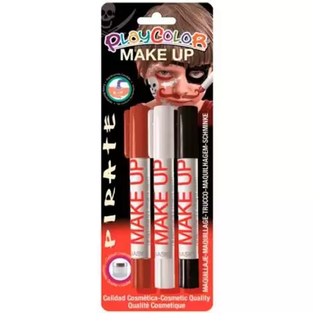 (01042) PLAYCOLOR PACK 3 BARRAS DE MAQUILLAJE MAKE UP THEMATICS PIRATE C/SURTIDOS