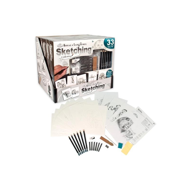 (AME-110) ROYAL LANGNICKEL JUEGO DE ARTE PARA SKETCHING ADVENTURE MADE EASY CAJA DE 9 DIBUJOS