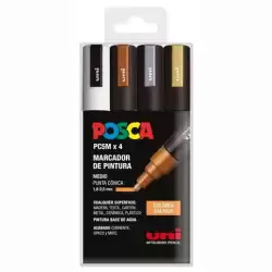 (182634856) POSCA MARCADOR  PC-5M/4C NO PERMANENTE 1.8MM-2.5MM COLORES SURTIDOS GALAXIA -ESTUCHE 4U-