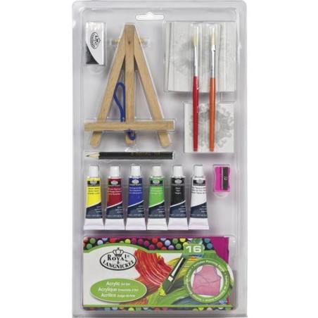 (RSET-MS110) ROYAL LANGNICKEL JUEGO DE ARTE PINTURA ACRÍLICA ESTUCHE DE 16 PIEZAS