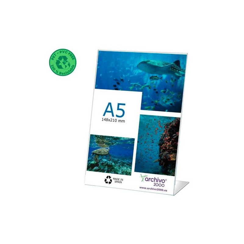 (80905V CS TP) ARCHIVO 2000 EXPOSITOR DE SOBREMESA L FLEXIBLE DIN A5 VERTICAL PET 100% RECICLABLE