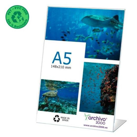 (80905V CS TP) ARCHIVO 2000 EXPOSITOR DE SOBREMESA L FLEXIBLE DIN A5 VERTICAL PET 100% RECICLABLE
