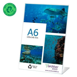(80906V CS TP) ARCHIVO 2000 EXPOSITOR DE SOBREMESA L FLEXIBLE DIN A6 VERTICAL PET 100% RECICLABLE