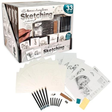 (AME-110) ROYAL LANGNICKEL JUEGO DE ARTE PARA SKETCHING ADVENTURE MADE EASY CAJA DE 9 DIBUJOS