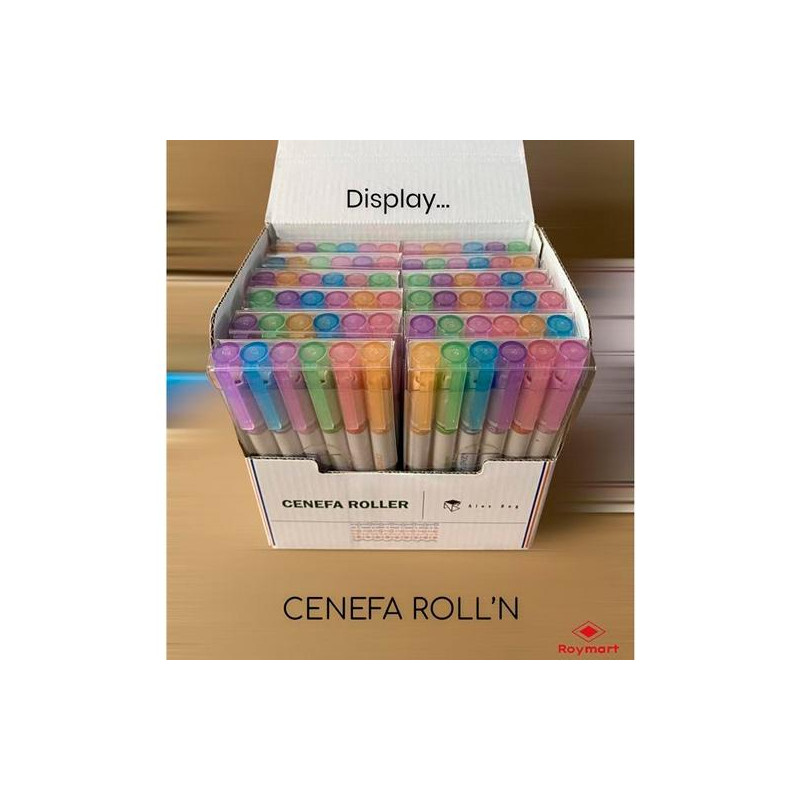 (AB-0206) ROYMART ROTULADORES CENEFA ROLLER SET C/SURTIDOS EXPOSITOR CON 12 ESTUCHES DE 6 UD