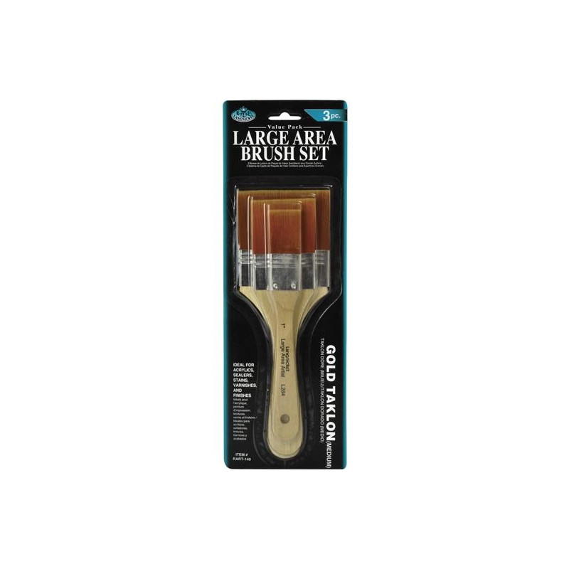(RART-140) ROYAL LANGNICKEL SET DE 3 BROCHAS DE PELO TAKLON RUBIO