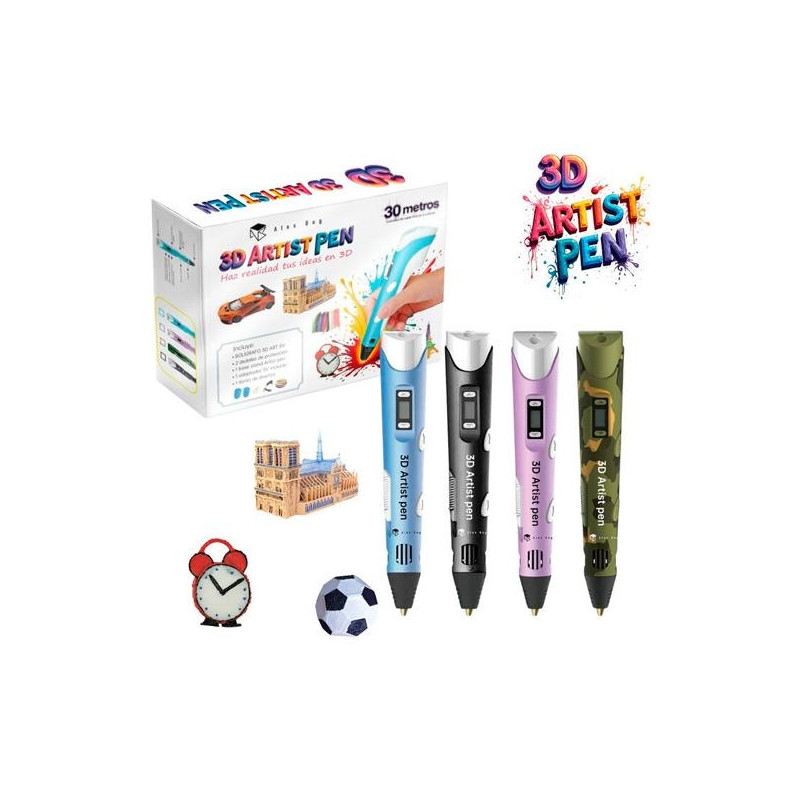 (AB-0300) ROYMART 3D ARTIST PEN C/ 6 COLORES DE RECAMBIOS 4 COLORES