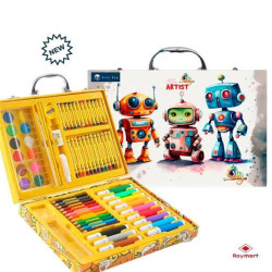 (AB-1051) ROYMART SET ART STUDIO MALETÍN 68 PIEZAS THREE ROBOTS C/SURTIDOS