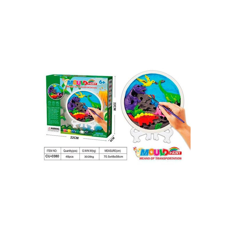 (CU-0380) ROYMART SET DE PINTURA MOLDE DINOSAURIOS