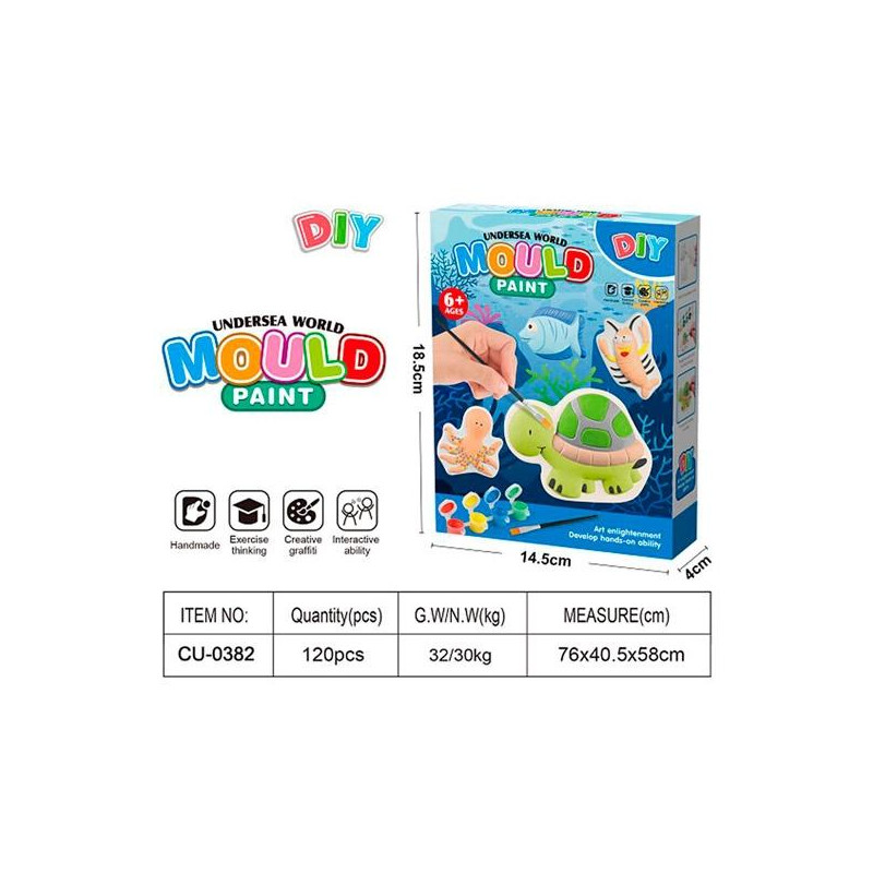 (CU-0382) ROYMART SET DE PINTURA MOLDE TURTLE AND FRIENDS
