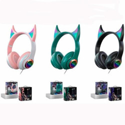 (AB-169) ROYMART AURICULARES GAMERS PODS ESTEREO C/CABLE Y LUCES DE NEÓN COLORES SURTIDOS