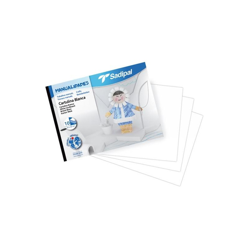 (S0400003) SADIPAL BLOC DE CARTULINA COLOR 32X24CM PARA MANUALIDADES 10H BLANCO