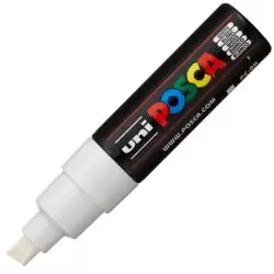 (300426000) POSCA MARCADOR  PC-8K NO PERMANENTE PUNTA BISELADA 8.0MM BLANCO