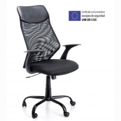 (6492 NE) ARCHIVO 2000 SILLA OPERATIVA PINTAFONTES MECANISMO SINCRONIZADO  RESPALDO ERGONOMICO NEGRO