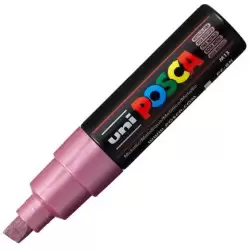 (300756000) POSCA MARCADOR  PC-8K NO PERMANENTE PUNTA BISELADA 8.0MM ROSA METÁLICO