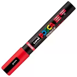 (311829000) POSCA MARCADOR PC-5BR BRUSH PUNTA M SEMIFLEXIBLE ROJO