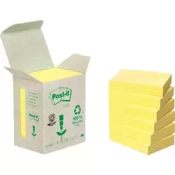 (7100172254) POST-IT BLOC NOTAS ADHESIVAS RECICLADAS 100H 38X51 CANARY YELLOW PAQUETE 6 UD