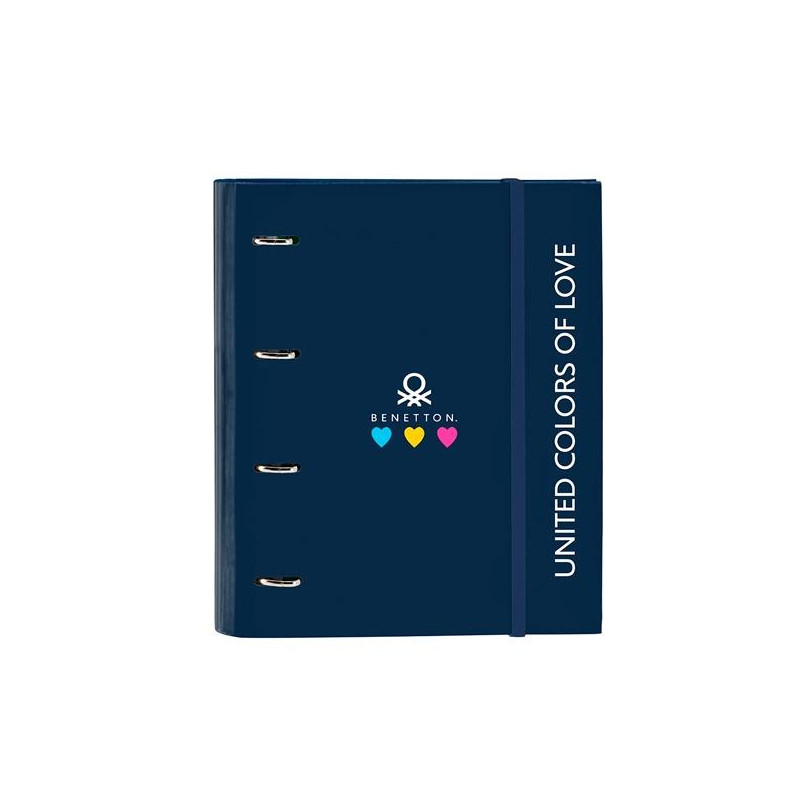 (512350666) SAFTA CARPETA DE ANILLAS 4X35MM C/RECAMBIO 100H A4 T/DURAS FORRADAS CIERRE C/GOMA BENETTON "LOVE"