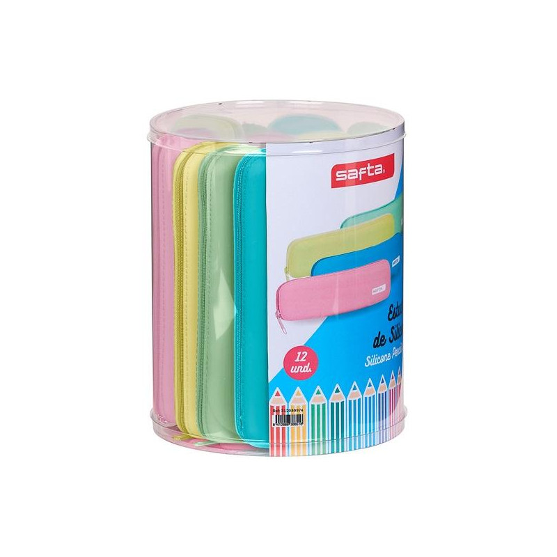 (312089974) SAFTA SET DE 12 PORTATODOS ESTRECHOS SILICONA COLORES SURTIDOS