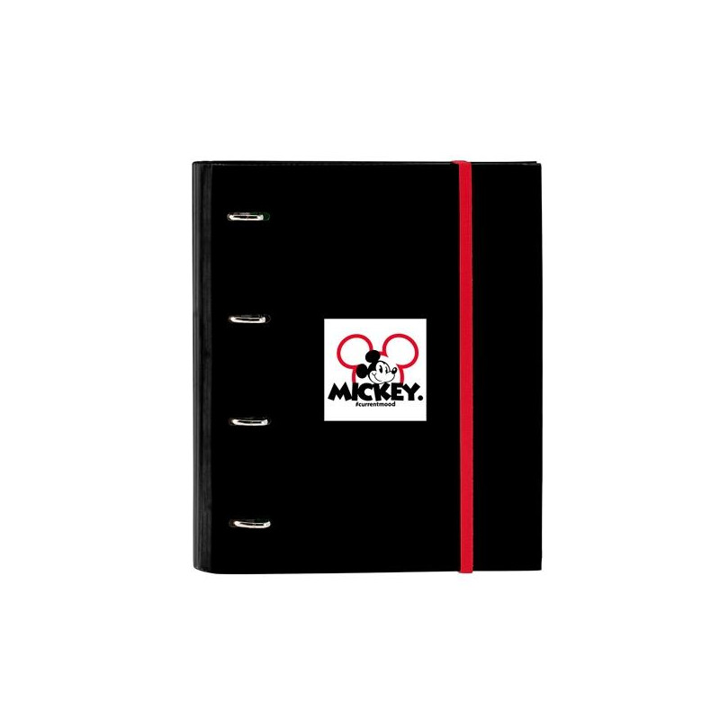 (512349666) SAFTA CARPETA DE ANILLAS 4X35MM C/RECAMBIO 100H A4 T/DURAS CIERRE C/GOMA MICKEY MOUSE "MICKEY MOOD"