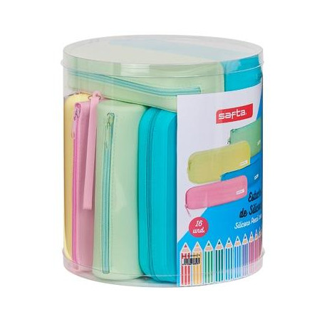 (312089973) SAFTA SET DE 16 PORTATODOS SILICONA SUTIDOS COLORES SURTIDOS