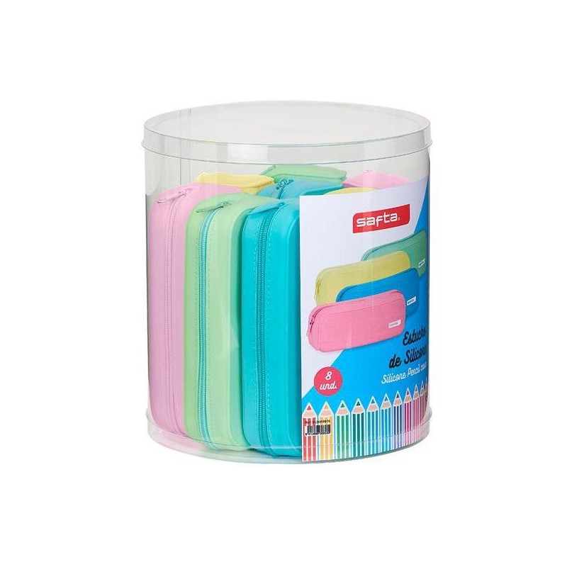 (312089976) SAFTA SET DE 8 PORTATODOS CUADRADOS SILICONA COLORES SURTIDOS