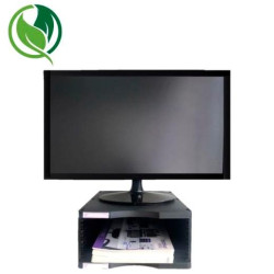 (6611 NE) ARCHIVO 2000 SOPORTE MONITOR ERGOSOSTENIBLE CON COMPARTIMENTO INFERIOR NEGRO