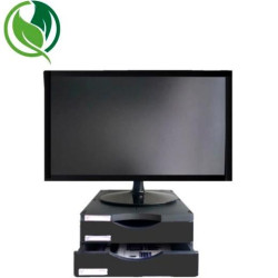 (6611M1 NE) ARCHIVO 2000 SOPORTE MONITOR ERGOSOSTENIBLE CON 2 CAJONES NEGRO