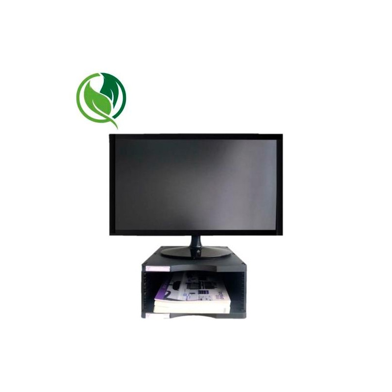 (6611 NE) ARCHIVO 2000 SOPORTE MONITOR ERGOSOSTENIBLE CON COMPARTIMENTO INFERIOR NEGRO