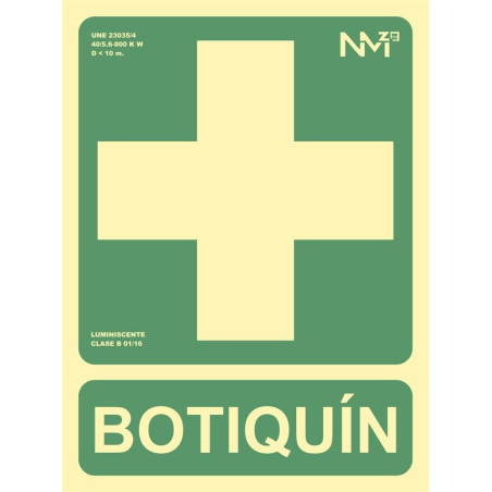 (6170-05H VE) ARCHIVO 2000 SEÑAL "BOTIQUÍN" 224X300 PVC VERDE