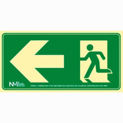 (6170-17H VE) ARCHIVO 2000 SEÑAL "SALIDA DE EMERGENCIA IZQUIERDA" 160X320 PVC VERDE