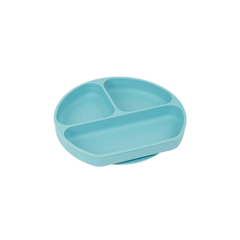 (822105923) SAFTA PLATO SILICONA CON VENTOSA "BEAR" BLUE