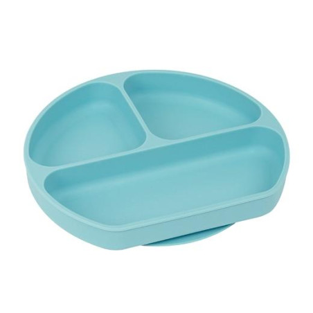 (822105923) SAFTA PLATO SILICONA CON VENTOSA "BEAR" BLUE