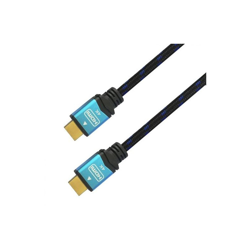 (A120-0357) AISENS CABLE HDMI V2.0 PREMIUM ALTA VELOCIDAD HEC 4K@60HZ 18GBPS A/M - A/M NEGRO/AZUL 2M