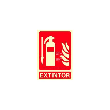 (6171-01H RJ) ARCHIVO 2000 SEÑAL "EXTINTOR" 210X300 PVC ROJO