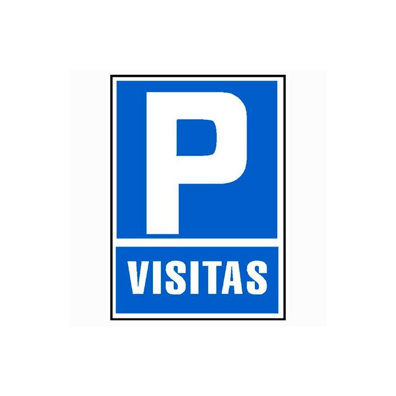 (6173-07 AZ) ARCHIVO 2000 SEÑAL "PARKING VISITAS" 210X297 PVC AZUL Y BLANCO