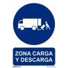 (6173-17 AZ) ARCHIVO 2000 SEÑAL DE AVISO "ZONA DE CARGA Y DESCARGA" 210X300MM PP AZUL/BLANCO