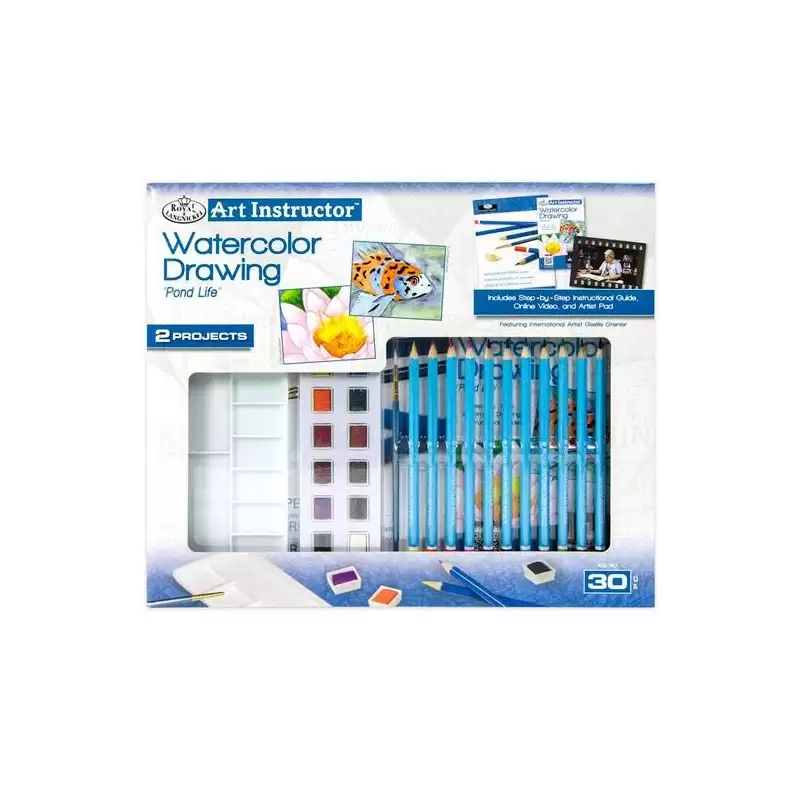 (AIS-107) ROYAL LANGNICKEL JUEGO DE LÁPICES - ACUARELAS - PINCEL- SACAPUNTAS- BLOCK DE ACUARELA - ART INSTRUCTOR