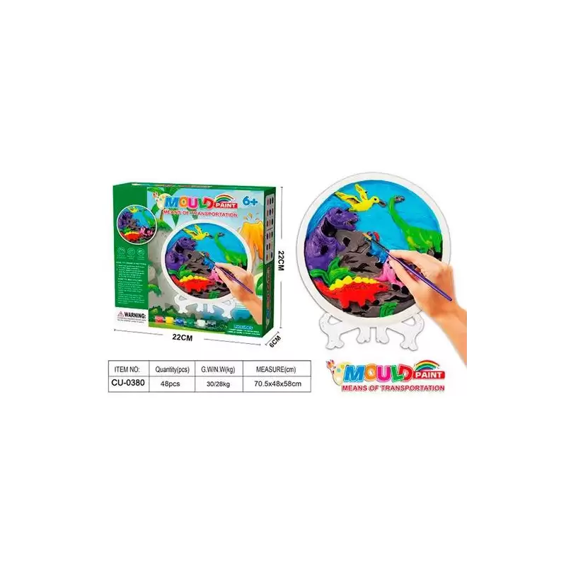 (CU-0380) ROYMART SET DE PINTURA MOLDE DINOSAURIOS
