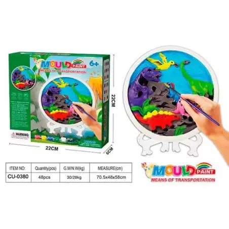 (CU-0380) ROYMART SET DE PINTURA MOLDE DINOSAURIOS