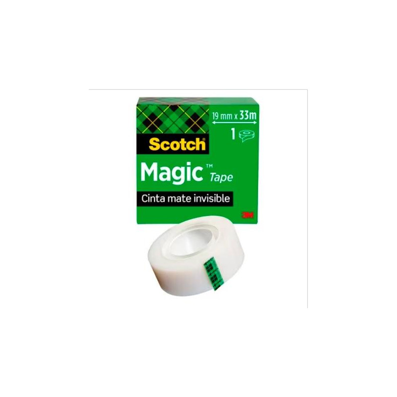 (7100024666) SCOTCH MAGIC CINTA ADHESIVA INVISIBLE ROLLO 19MM X 33MM CAJA INDIVIDUAL