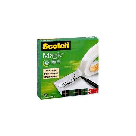 (7100027389) SCOTCH CINTA ADHESIVA INVISIBLE MAGIC ROLLO 25MM X 66M CAJA INDIVIDUAL