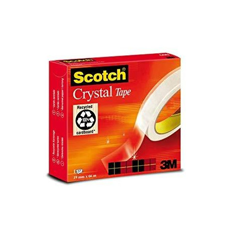 (7100027400) SCOTCH MAGIC CINTA SUPERTRANSPARENTE CRYSTAL 600 19X66  CAJA INDIVIDUAL (7100027400